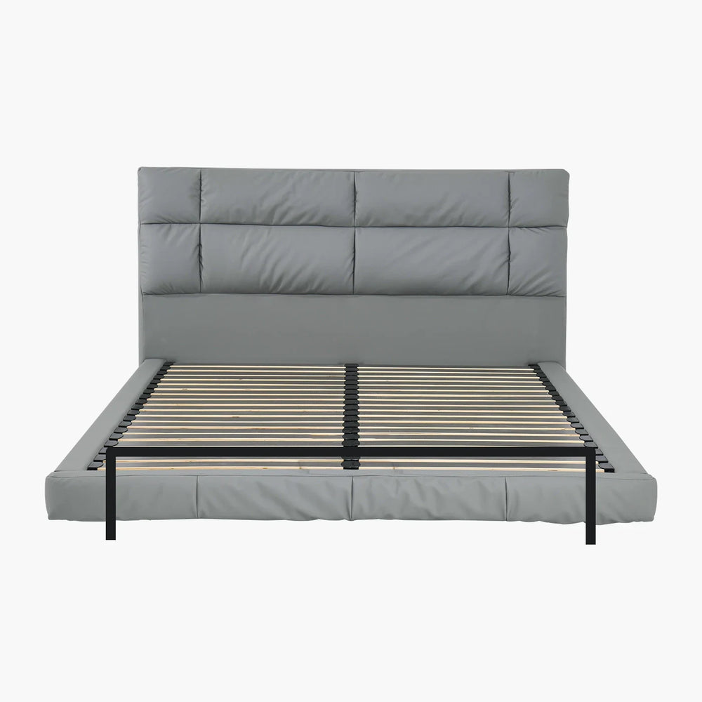 Sommier + tête de lit en simili cuir - Tirana