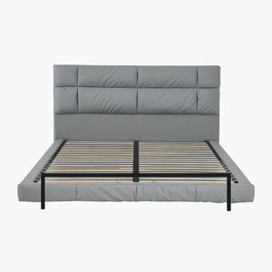 Sommier + tête de lit en simili cuir - Tirana