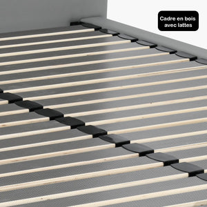 Sommier + tête de lit en simili cuir - Tirana