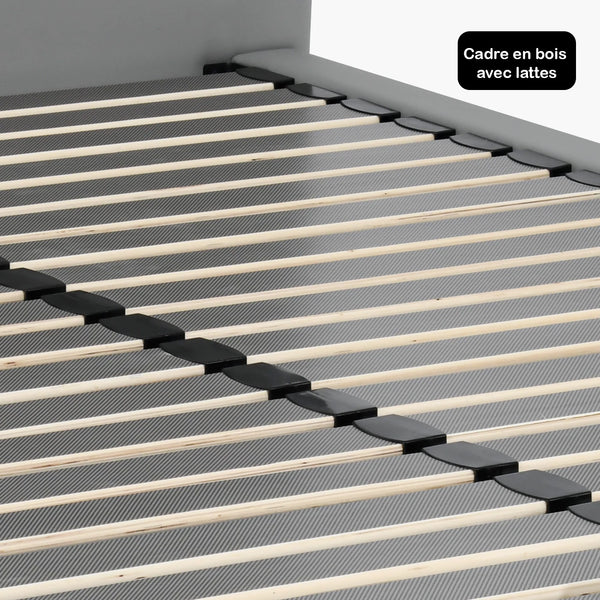 Sommier + tête de lit en simili cuir - Tirana