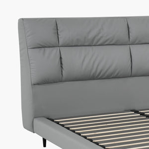 Sommier + tête de lit en simili cuir - Tirana