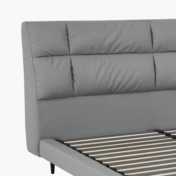 Sommier + tête de lit en simili cuir - Tirana