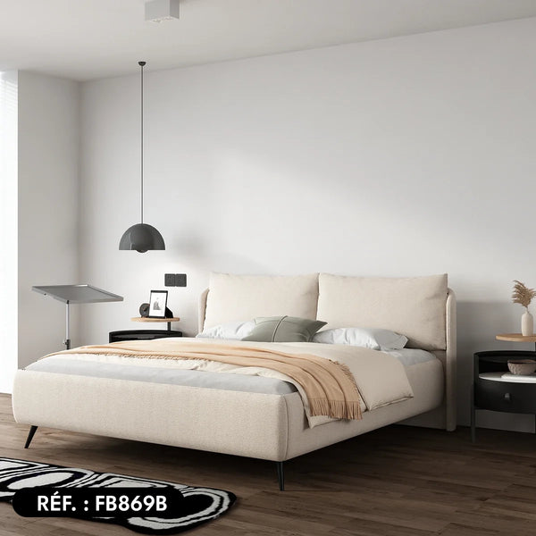 Sommier + tête de lit tapissier - Nara