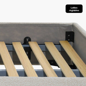 Sommier + tête de lit tapissier - Nara