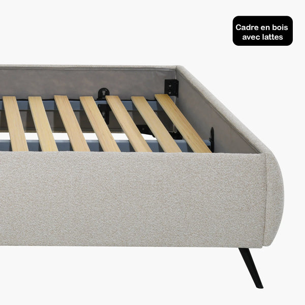 Sommier + tête de lit tapissier - Nara