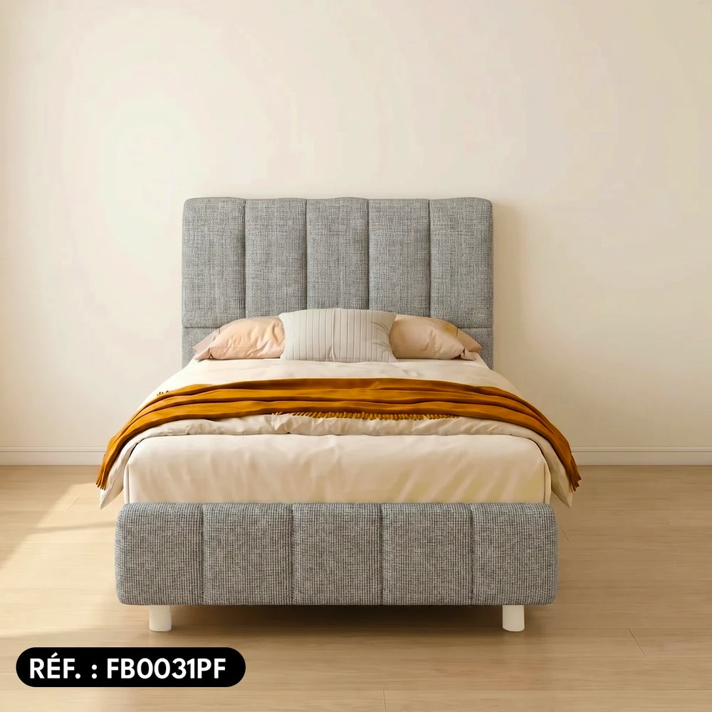 Sommier + tête de lit tapissier Ibiza - (1 place)