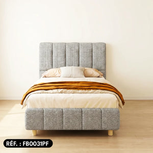 Sommier + tête de lit tapissier Ibiza - (1 place)