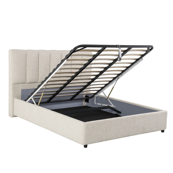 Sommier avec rangement + tête de lit tapissier - Ibiza