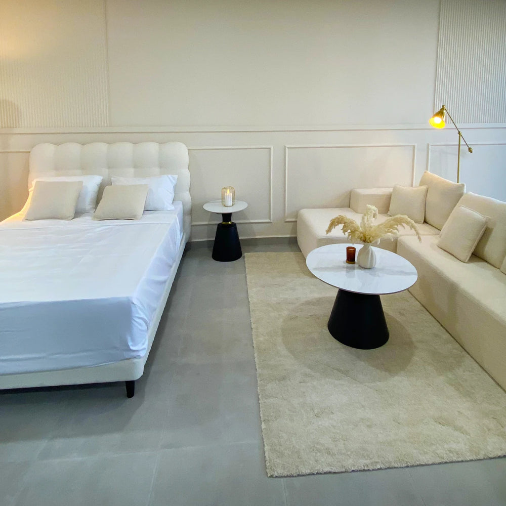 Pack ameublement - Canapé + (Sommier tapissier + Matelas 160x200x28 cm)