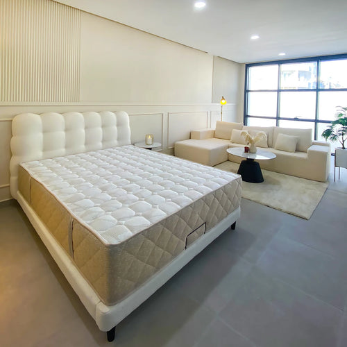 Pack ameublement - Canapé + (Sommier tapissier + Matelas 160x200x28 cm)