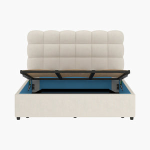 Sommier avec rangement + Tête de lit tapissier - Brême