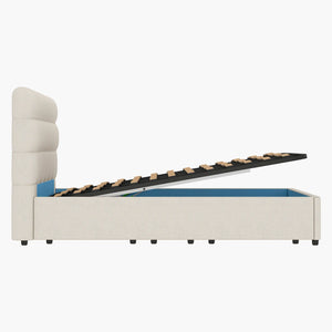 Sommier avec rangement + Tête de lit tapissier - Brême