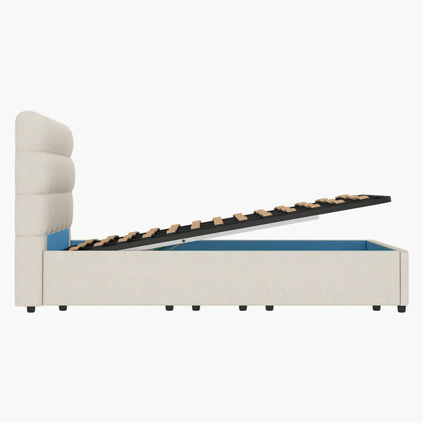 Sommier avec rangement + Tête de lit tapissier - Brême