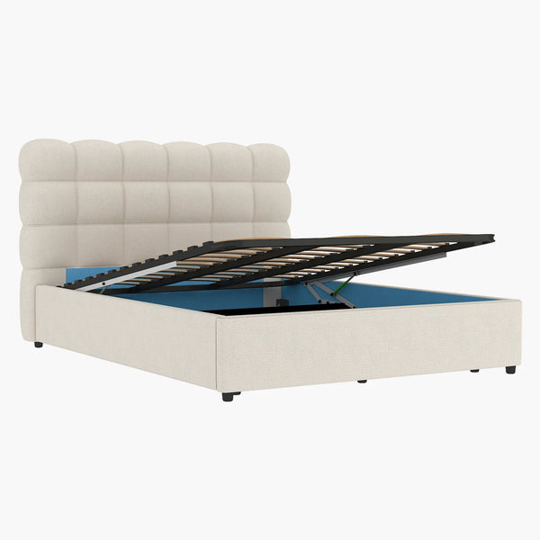 Sommier avec rangement + Tête de lit tapissier - Brême