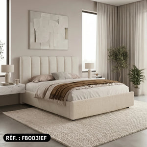 Sommier avec rangement + tête de lit tapissier - Ibiza