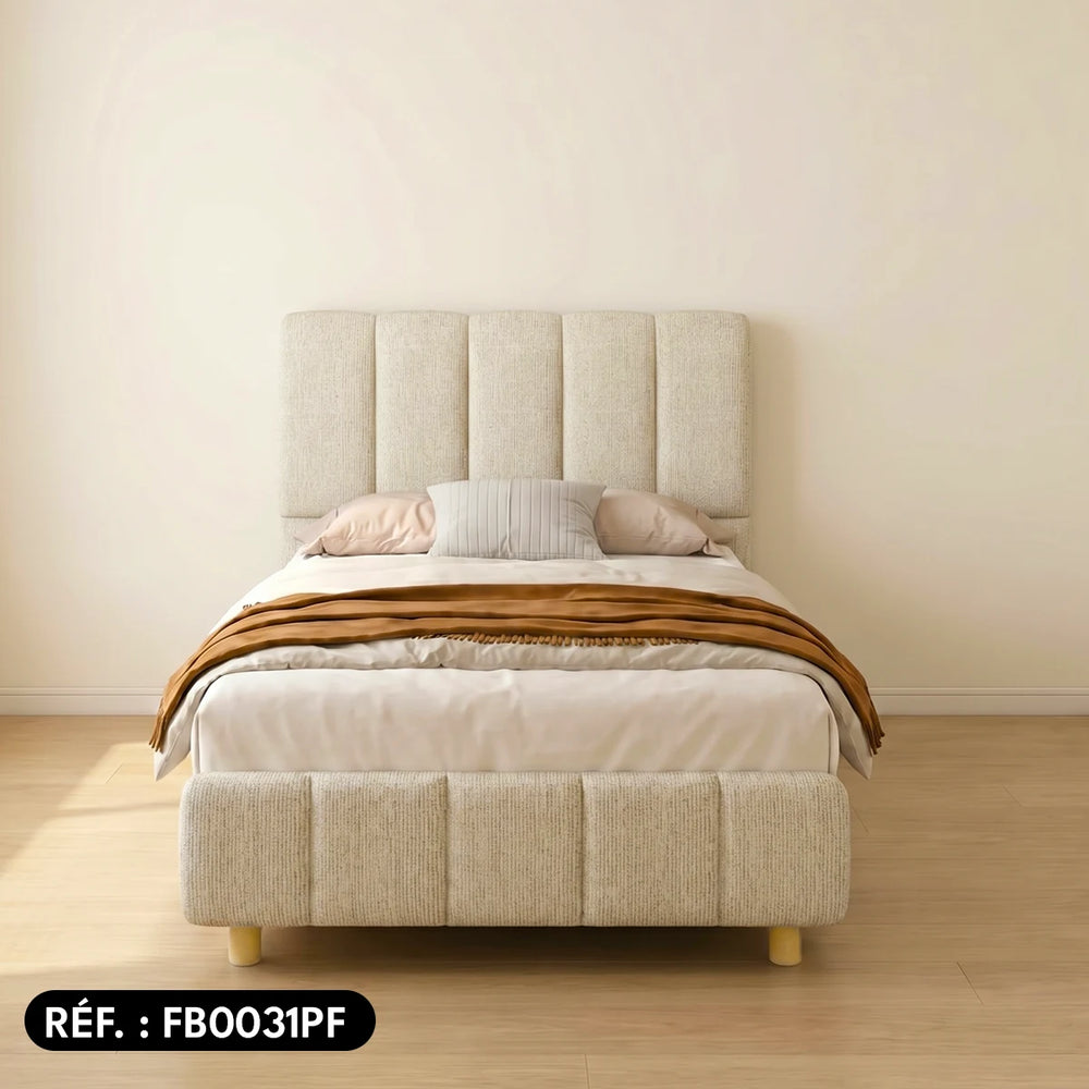 Sommier + tête de lit tapissier Ibiza - (1 place)