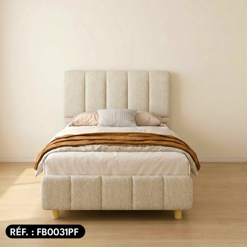 Sommier + tête de lit tapissier Ibiza - (1 place)