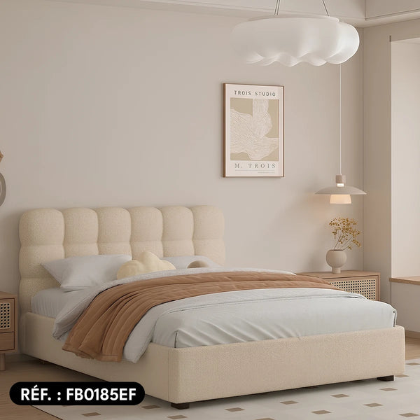 Sommier avec rangement + Tête de lit tapissier - Brême