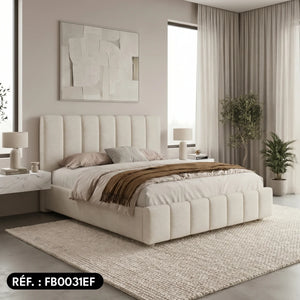 Sommier avec rangement + tête de lit tapissier - Ibiza