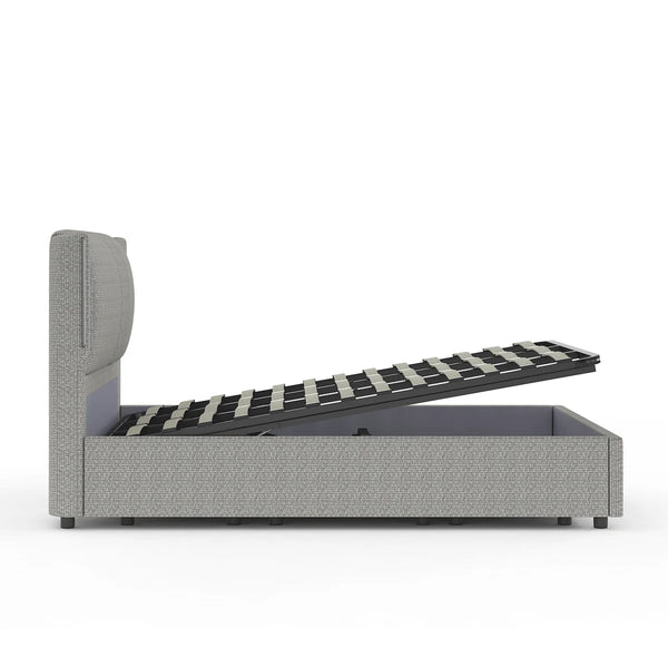 Sommier avec rangement + Tête de lit tapissier - Nice