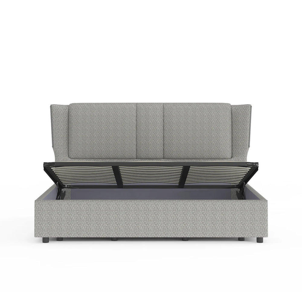 Sommier avec rangement + Tête de lit tapissier - Nice