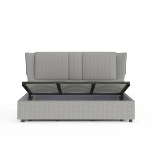 Sommier avec rangement + Tête de lit tapissier - Nice