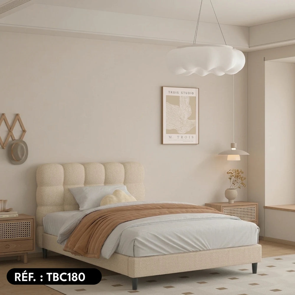 Sommier + Tête de lit tapissier Brême - (1 place)